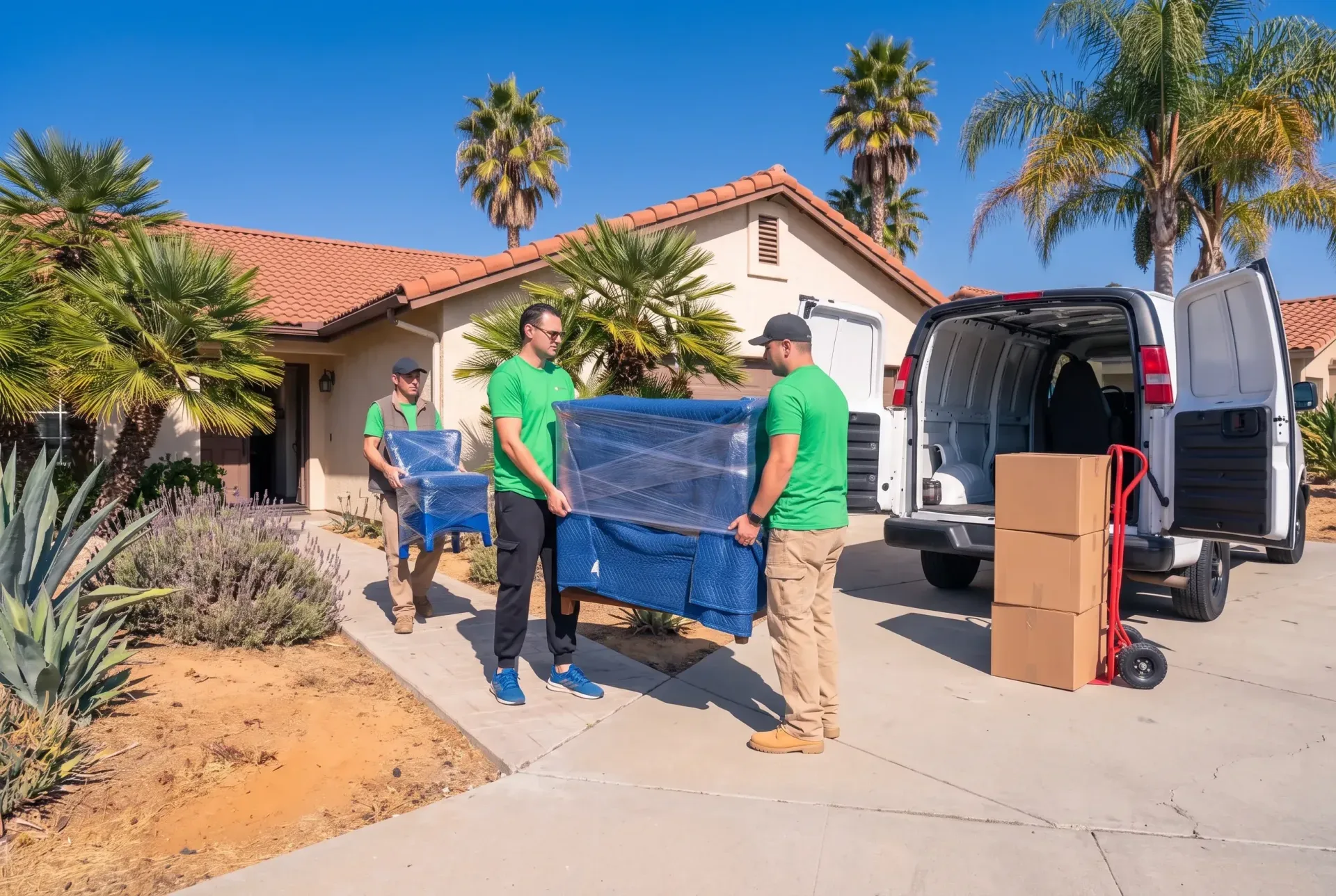 Contents pack-out crew in Carlsbad