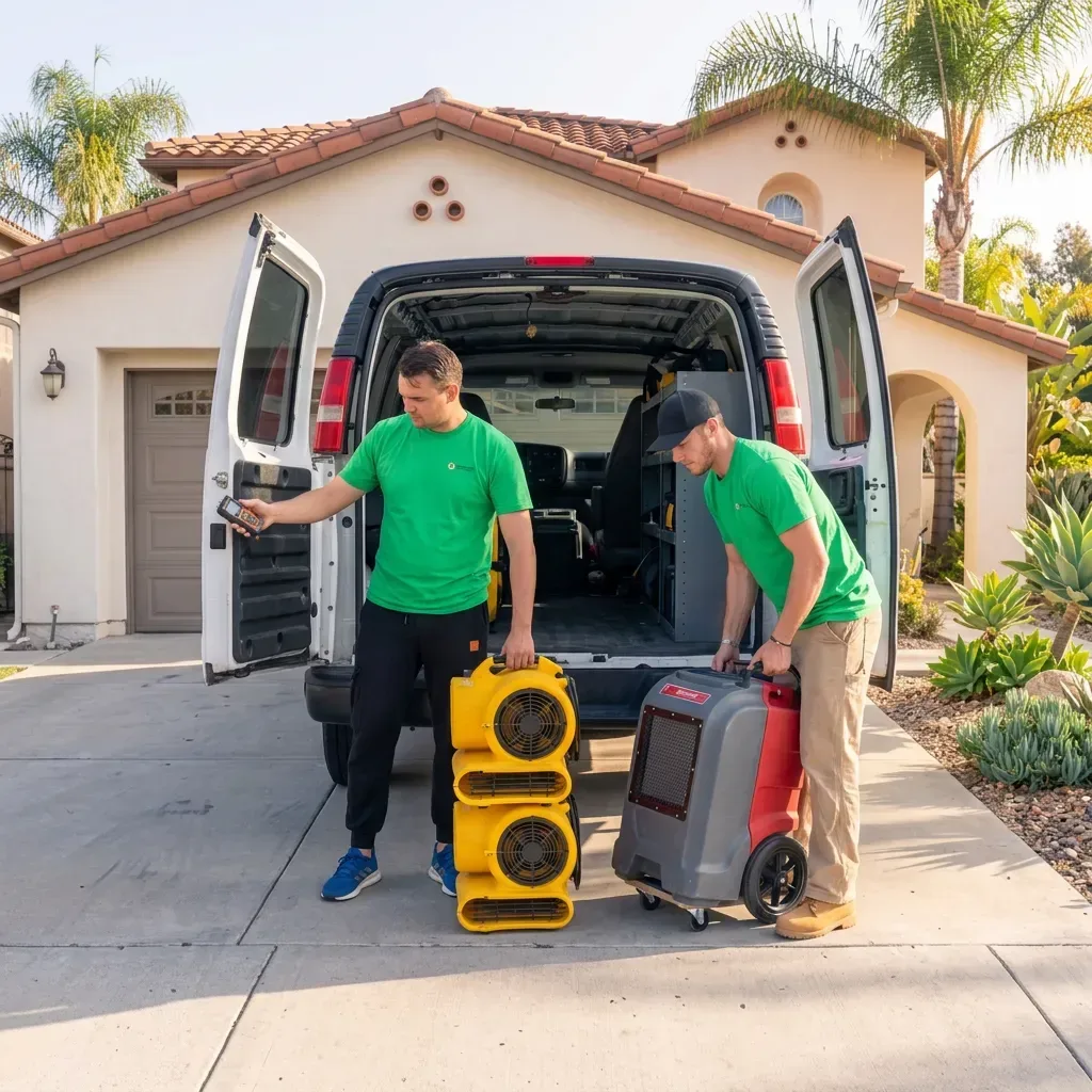 Water damage drying crew in Carlsbad